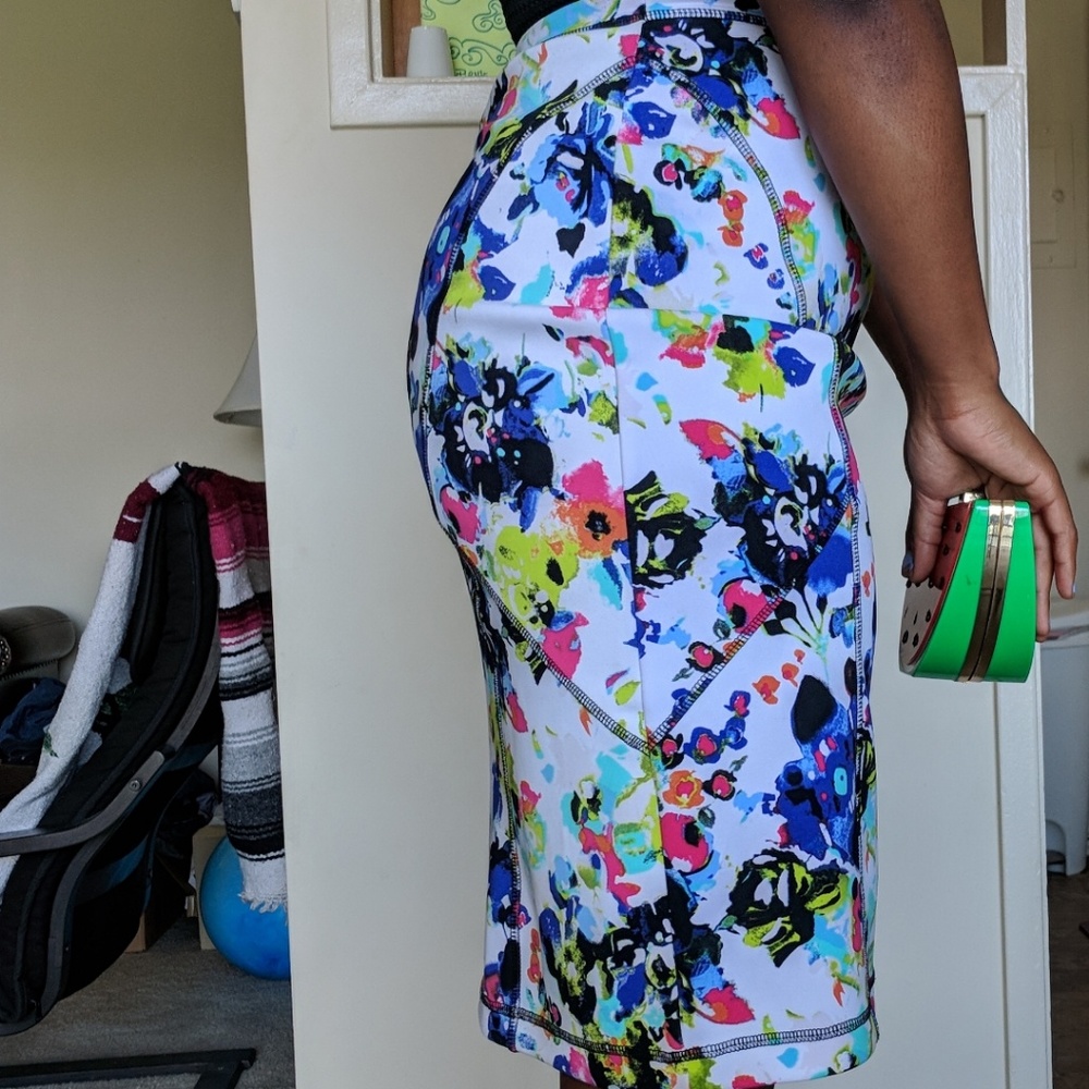 Floral Midi Pencil Skirt